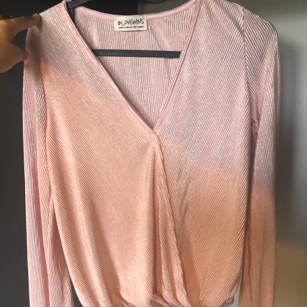 Pink sparkly blouse